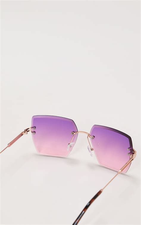 square purple lens sunglasses